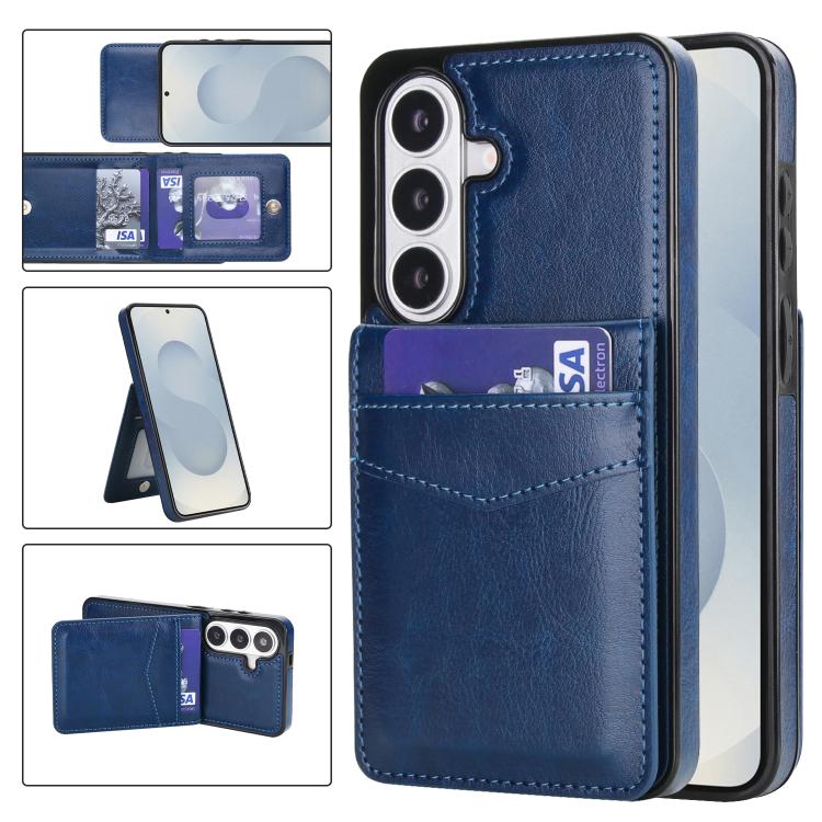 Custodia per telefono in PU con slot per carte a tinta unita, For Samsung Galaxy S26+ 5G, For Samsung Galaxy S26 Ultra 5G, For Samsung Galaxy S26 5G