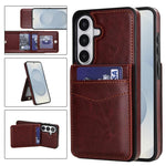 Custodia per telefono in PU con slot per carte a tinta unita, For Samsung Galaxy S26+ 5G, For Samsung Galaxy S26 Ultra 5G, For Samsung Galaxy S26 5G