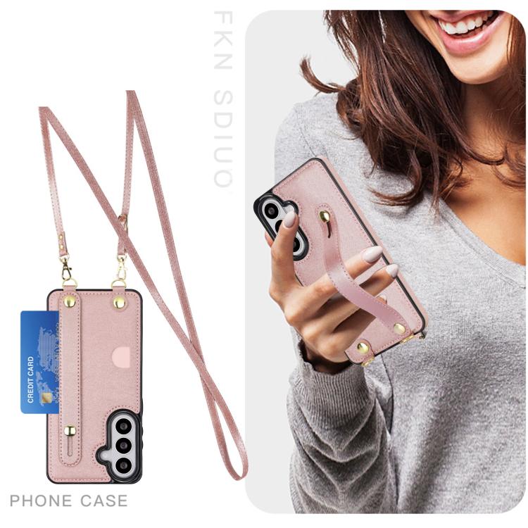 Custodia per telefono quadrata con cinturino da polso e tracolla, For Samsung Galaxy S26+ 5G, For Samsung Galaxy S26 Ultra 5G, For Samsung Galaxy S26 5G