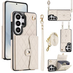 Portafoglio a tracolla romboidale orizzontale in pelle per telefono, For Samsung Galaxy S26+ 5G, For Samsung Galaxy S26 Ultra 5G, For Samsung Galaxy S26 5G