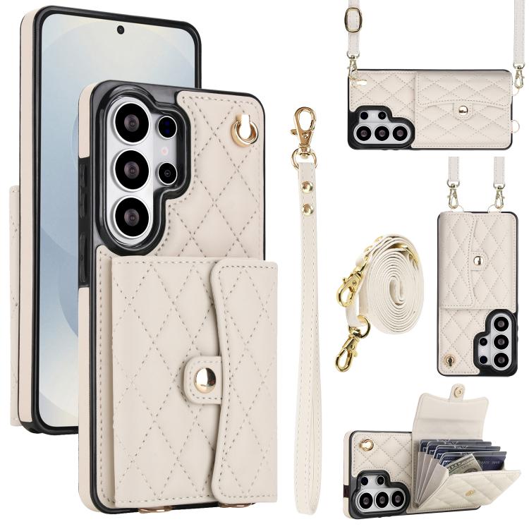 Portafoglio a tracolla romboidale orizzontale in pelle per telefono, For Samsung Galaxy S26+ 5G, For Samsung Galaxy S26 Ultra 5G, For Samsung Galaxy S26 5G