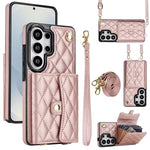 Portafoglio a tracolla romboidale orizzontale in pelle per telefono, For Samsung Galaxy S26+ 5G, For Samsung Galaxy S26 Ultra 5G, For Samsung Galaxy S26 5G