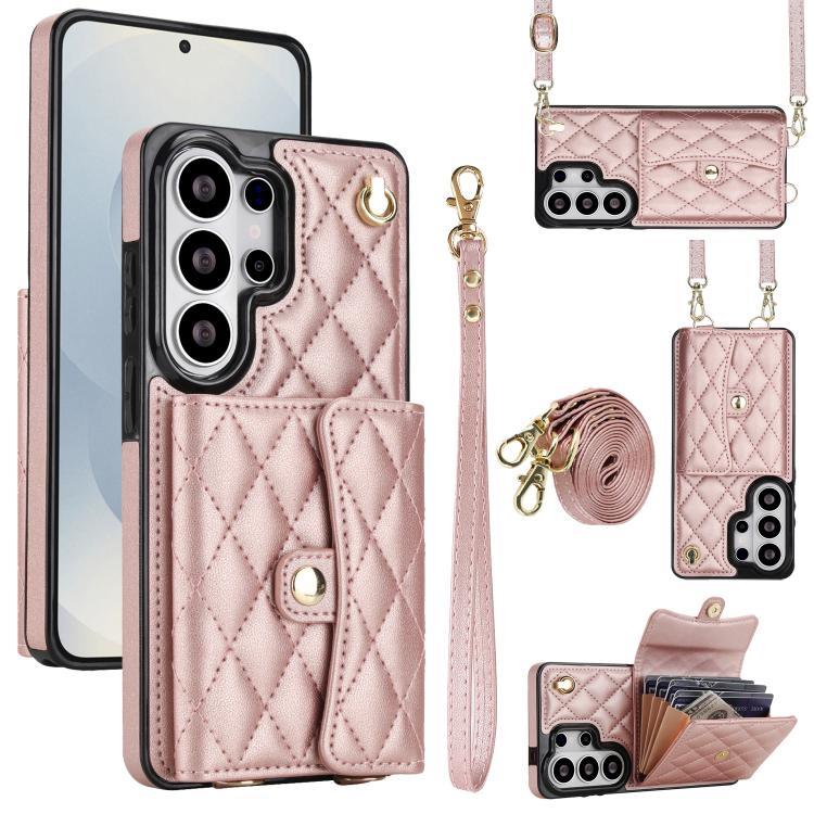Portafoglio a tracolla romboidale orizzontale in pelle per telefono, For Samsung Galaxy S26+ 5G, For Samsung Galaxy S26 Ultra 5G, For Samsung Galaxy S26 5G