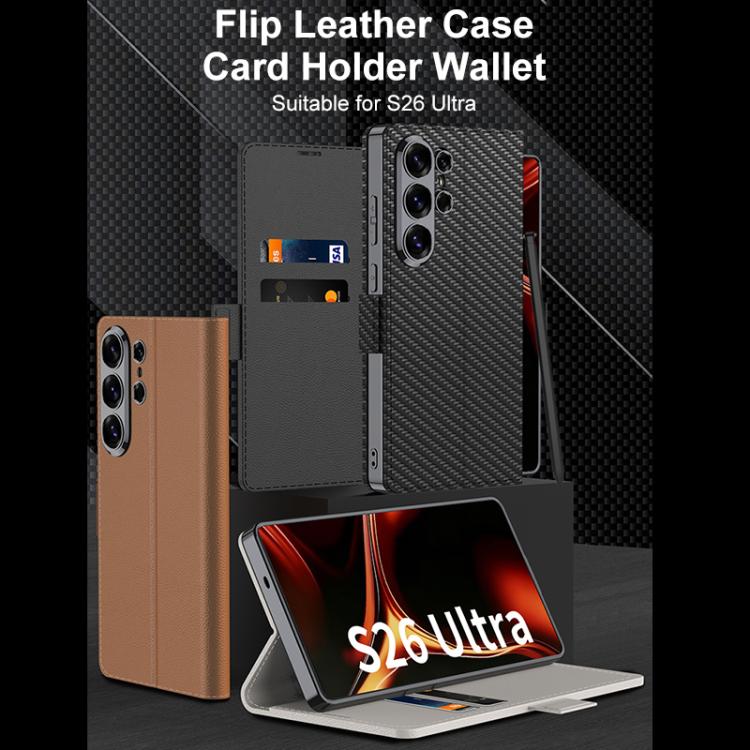 Custodia a libro per cellulare GKK in pelle galvanizzata, For Samsung Galaxy S26 Ultra 5G