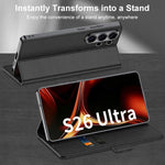 Custodia a libro per cellulare GKK in pelle galvanizzata, For Samsung Galaxy S26 Ultra 5G