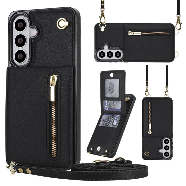 Custodia quadrata per cellulare con cerniera e tracolla, con supporto integrato., For Samsung Galaxy S26+ 5G, For Samsung Galaxy S26 Ultra 5G, For Samsung Galaxy S26 5G