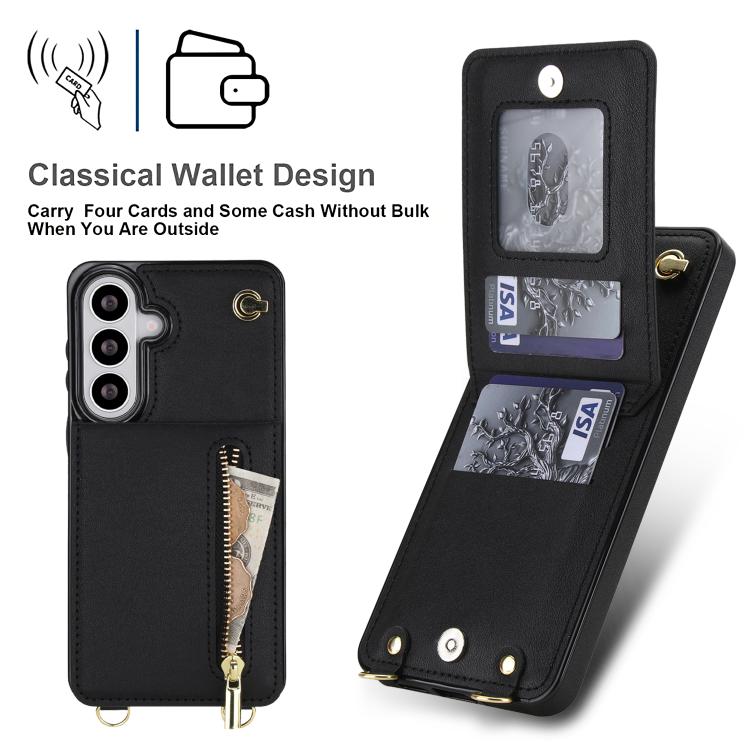Custodia quadrata per cellulare con cerniera e tracolla, con supporto integrato., For Samsung Galaxy S26+ 5G, For Samsung Galaxy S26 Ultra 5G, For Samsung Galaxy S26 5G