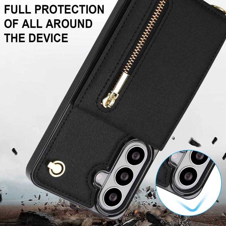 Custodia quadrata per cellulare con cerniera e tracolla, con supporto integrato., For Samsung Galaxy S26+ 5G, For Samsung Galaxy S26 Ultra 5G, For Samsung Galaxy S26 5G