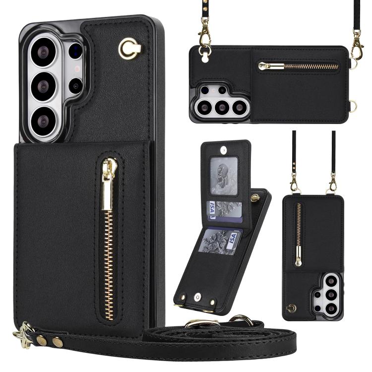 Custodia quadrata per cellulare con cerniera e tracolla, con supporto integrato., For Samsung Galaxy S26+ 5G, For Samsung Galaxy S26 Ultra 5G, For Samsung Galaxy S26 5G