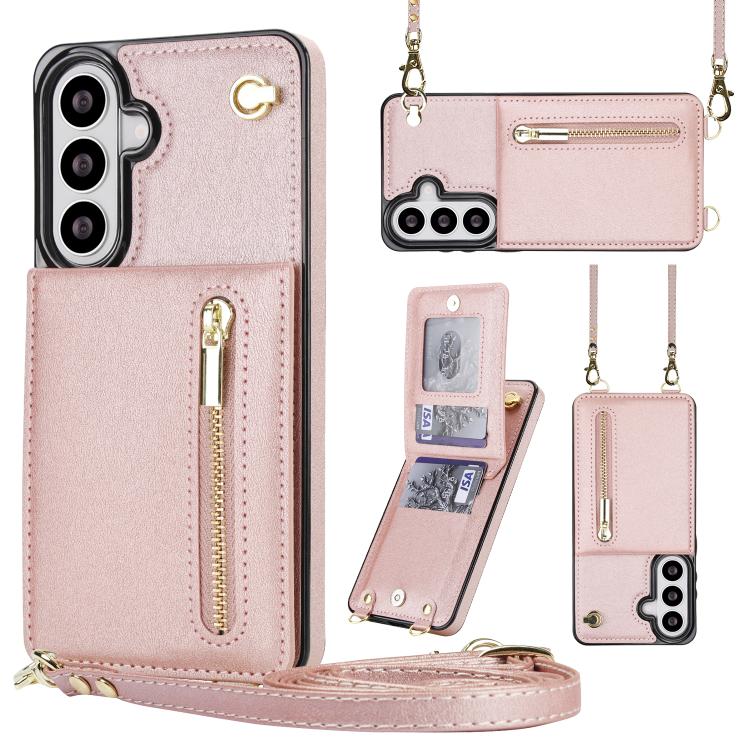 Custodia quadrata per cellulare con cerniera e tracolla, con supporto integrato., For Samsung Galaxy S26+ 5G, For Samsung Galaxy S26 Ultra 5G, For Samsung Galaxy S26 5G