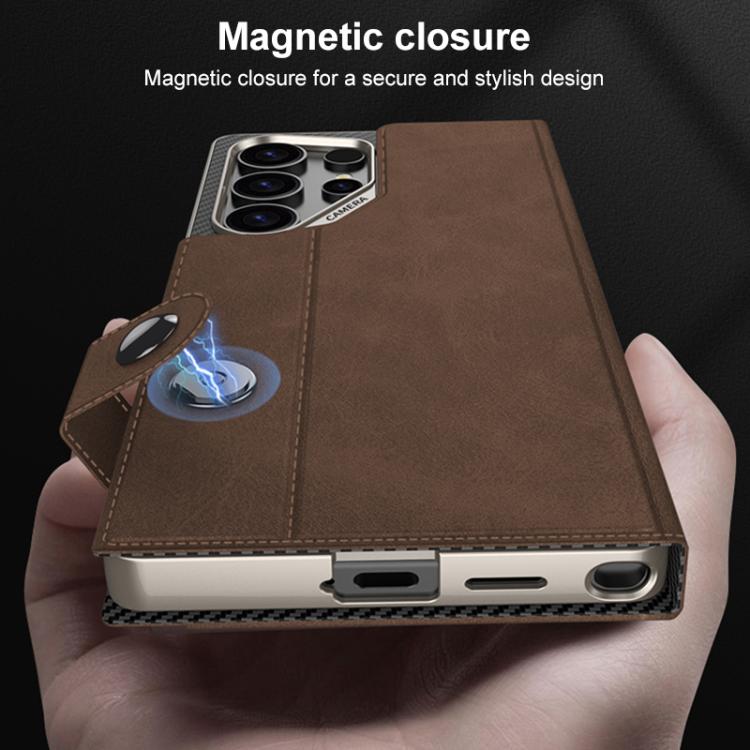 Custodia a libro GKK in pelle opaca con foro grande, For Samsung Galaxy S26 Ultra 5G