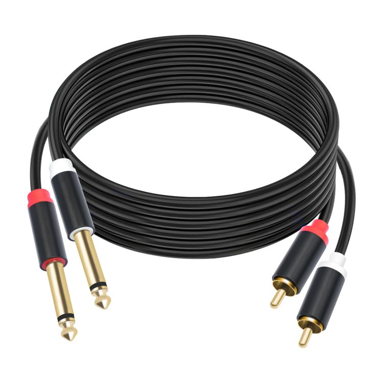 2 RCA to 2x6.35mm Male Mixing Consoles Audio Connection Cables, 1.5m, 3m, 5m