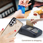 Custodia per telefono in PU con doppia fibbia e motivo a farfalla in rilievo, For Samsung Galaxy S26 5G