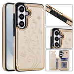 Custodia per telefono in PU con doppia fibbia e motivo a farfalla in rilievo, For Samsung Galaxy S26 5G