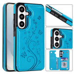 Custodia per telefono in PU con doppia fibbia e motivo a farfalla in rilievo, For Samsung Galaxy S26 5G