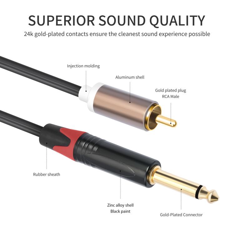 2 RCA Male to 2 XLR Female Audio Cables, 1.5m, 3m, 5m, 6m