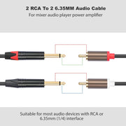2 RCA Male to 2 XLR Female Audio Cables, 1.5m, 3m, 5m, 6m