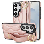Custodia per telefono in PU antiscivolo con anello a copertura totale e cinturino da polso, For Samsung Galaxy S26+ 5G, For Samsung Galaxy S26 Ultra 5G, For Samsung Galaxy S26 5G