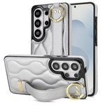 Custodia per telefono in PU antiscivolo con anello a copertura totale e cinturino da polso, For Samsung Galaxy S26+ 5G, For Samsung Galaxy S26 Ultra 5G, For Samsung Galaxy S26 5G