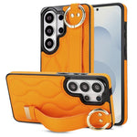 Custodia per telefono in PU antiscivolo con anello a copertura totale e cinturino da polso, For Samsung Galaxy S26+ 5G, For Samsung Galaxy S26 Ultra 5G, For Samsung Galaxy S26 5G