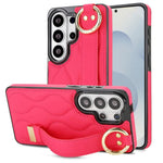 Custodia per telefono in PU antiscivolo con anello a copertura totale e cinturino da polso, For Samsung Galaxy S26+ 5G, For Samsung Galaxy S26 Ultra 5G, For Samsung Galaxy S26 5G