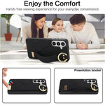 Custodia per telefono in PU antiscivolo con anello a copertura totale e cinturino da polso, For Samsung Galaxy S26+ 5G, For Samsung Galaxy S26 Ultra 5G, For Samsung Galaxy S26 5G