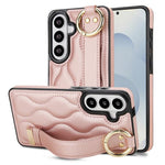 Custodia per telefono in PU antiscivolo con anello a copertura totale e cinturino da polso, For Samsung Galaxy S26+ 5G, For Samsung Galaxy S26 Ultra 5G, For Samsung Galaxy S26 5G