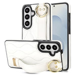 Custodia per telefono in PU antiscivolo con anello a copertura totale e cinturino da polso, For Samsung Galaxy S26+ 5G, For Samsung Galaxy S26 Ultra 5G, For Samsung Galaxy S26 5G