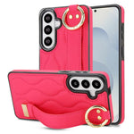 Custodia per telefono in PU antiscivolo con anello a copertura totale e cinturino da polso, For Samsung Galaxy S26+ 5G, For Samsung Galaxy S26 Ultra 5G, For Samsung Galaxy S26 5G