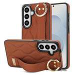 Custodia per telefono in PU antiscivolo con anello a copertura totale e cinturino da polso, For Samsung Galaxy S26+ 5G, For Samsung Galaxy S26 Ultra 5G, For Samsung Galaxy S26 5G