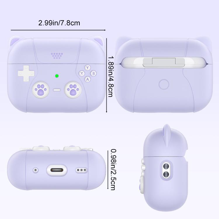 Custodia per auricolari in silicone XDcase con design retrò a forma di gatto., For AirPods Pro 3, For AirPods 4, For AirPods Pro 2 / 1