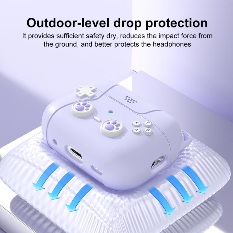 Custodia per auricolari in silicone XDcase con design retrò a forma di gatto., For AirPods Pro 3, For AirPods 4, For AirPods Pro 2 / 1