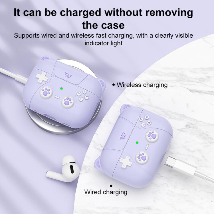 Custodia per auricolari in silicone XDcase con design retrò a forma di gatto., For AirPods Pro 3, For AirPods 4, For AirPods Pro 2 / 1