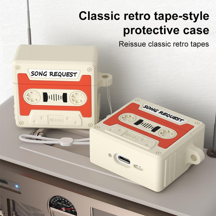Custodia per auricolari in silicone XDcase in stile cassetta retrò., For AirPods Pro 3, For AirPods 4, For AirPods Pro 2