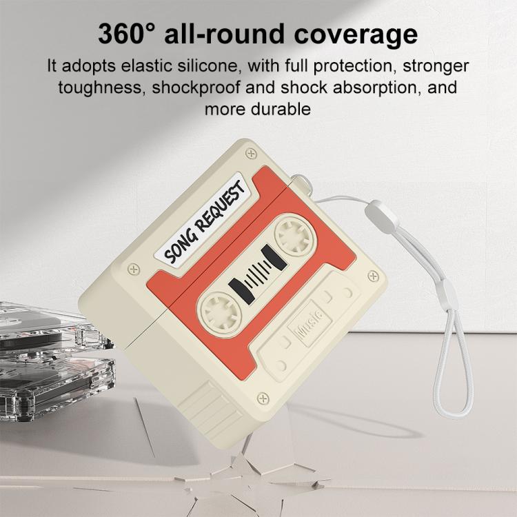 Custodia per auricolari in silicone XDcase in stile cassetta retrò., For AirPods Pro 3, For AirPods 4, For AirPods Pro 2
