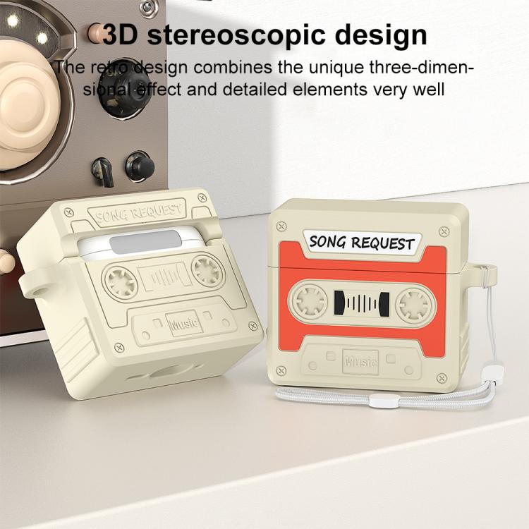 Custodia per auricolari in silicone XDcase in stile cassetta retrò., For AirPods Pro 3, For AirPods 4, For AirPods Pro 2