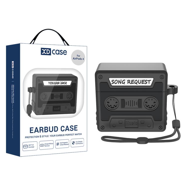 Custodia per auricolari in silicone XDcase in stile cassetta retrò., For AirPods Pro 3, For AirPods 4, For AirPods Pro 2