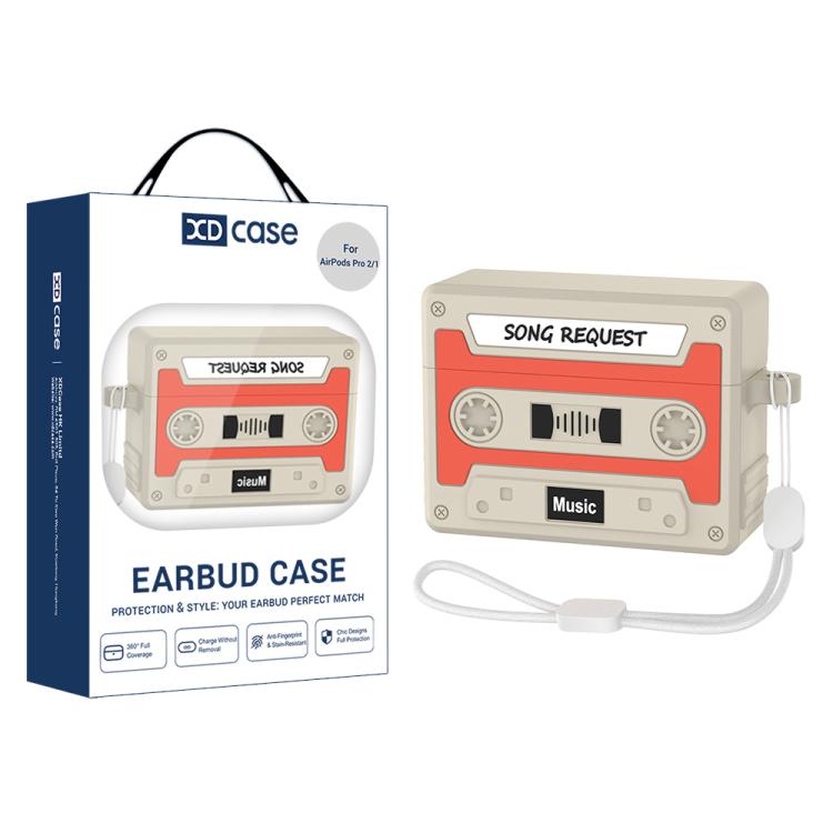 Custodia per auricolari in silicone XDcase in stile cassetta retrò., For AirPods Pro 3, For AirPods 4, For AirPods Pro 2