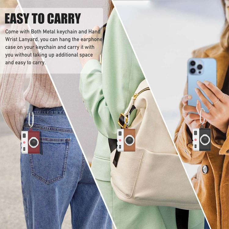 Custodia per auricolari in silicone XDcase in stile fotocamera retrò., For AirPods Pro 3, For AirPods 4, For AirPods Pro 2