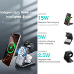 TOTU CW-4-W Stazione di ricarica wireless 3 in 1 con supporto magnetico pieghevole per telefono, orologio e auricolari, CW-4-W