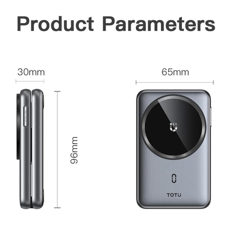 TOTU CW-4-W Stazione di ricarica wireless 3 in 1 con supporto magnetico pieghevole per telefono, orologio e auricolari, CW-4-W