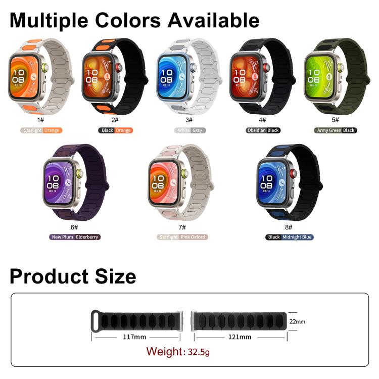 Cinturino ovale magnetico in silicone per orologio, For Huawei Watch Fit4 / Fit4 Pro / Fit3