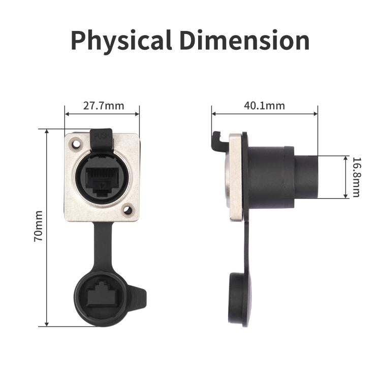 Connettore RJ45 D-Type Femmina Impermeabile CAT6/CAT5E