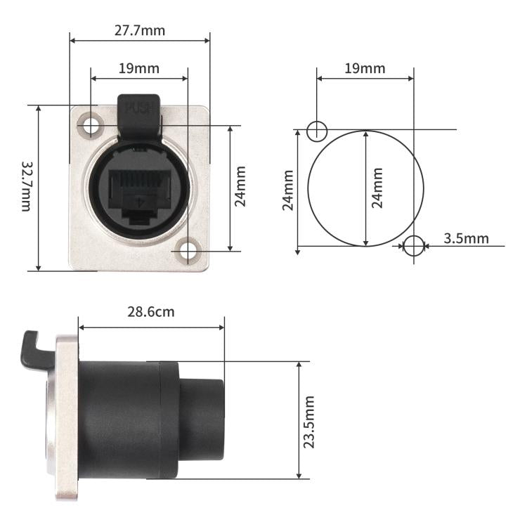 Connettore RJ45 D-Type Femmina Impermeabile CAT6/CAT5E