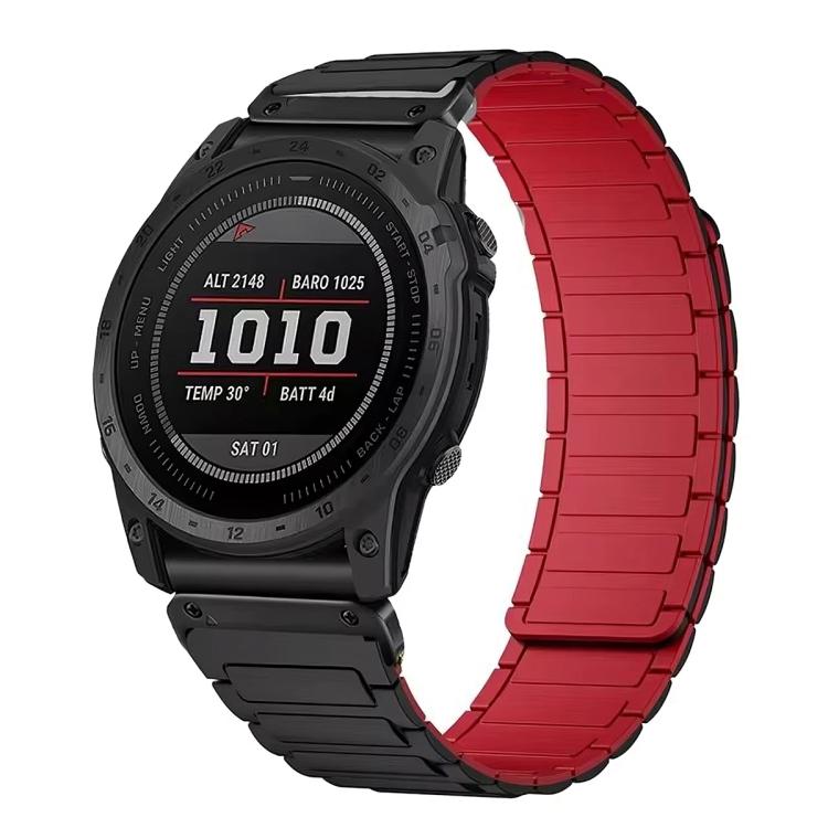 Cinturino per orologio magnetico in silicone con tre perline, For Garmin 26mm, For Garmin 22mm