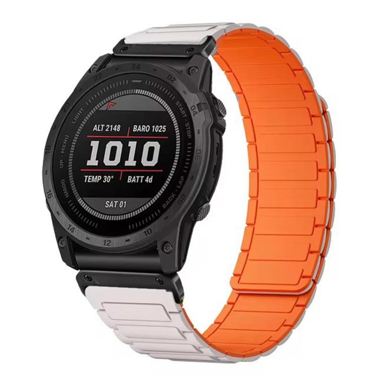 Cinturino per orologio magnetico in silicone con tre perline, For Garmin 26mm, For Garmin 22mm