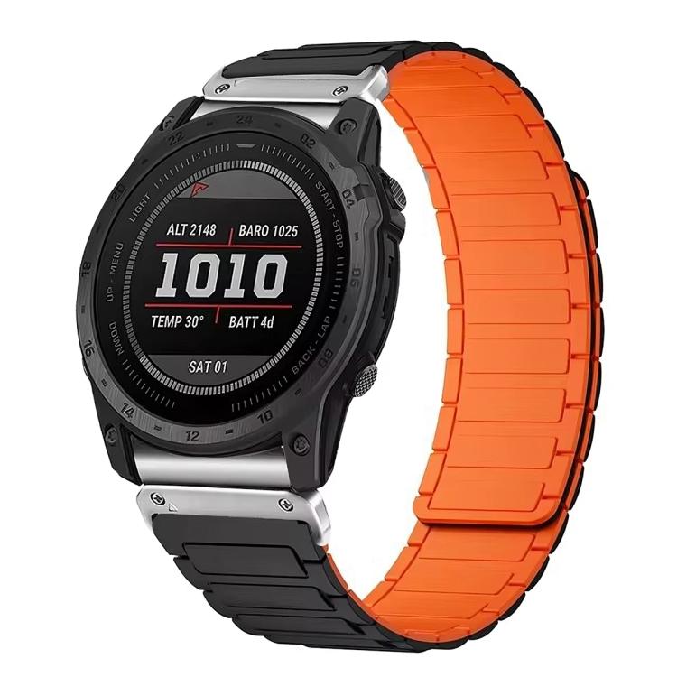 Cinturino per orologio magnetico in silicone con tre perline, For Garmin 26mm, For Garmin 22mm