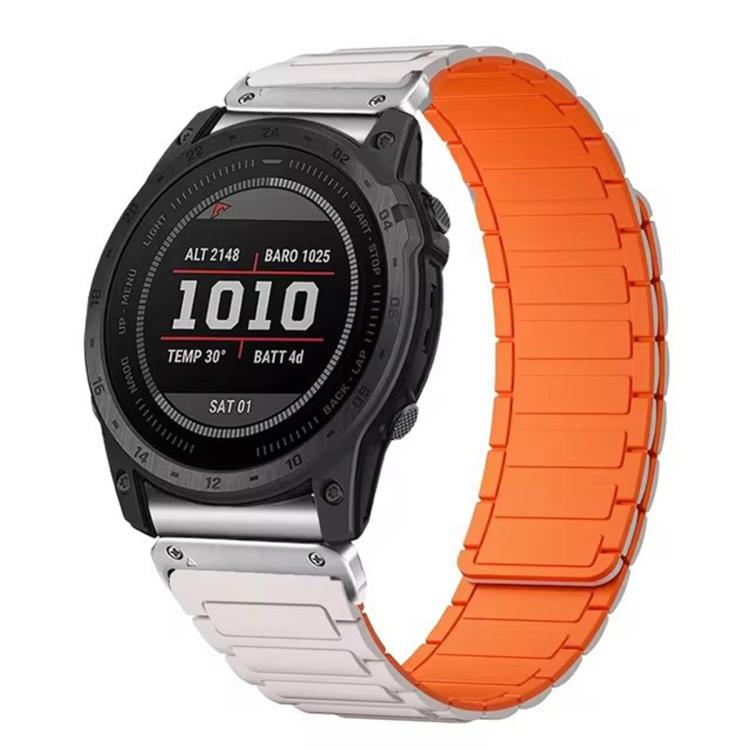 Cinturino per orologio magnetico in silicone con tre perline, For Garmin 26mm, For Garmin 22mm