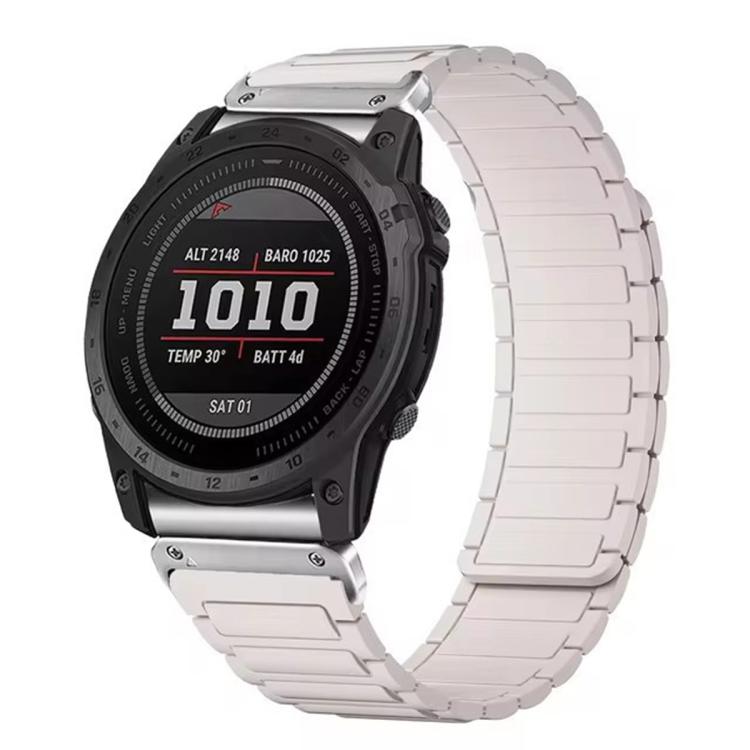 Cinturino per orologio magnetico in silicone con tre perline, For Garmin 26mm, For Garmin 22mm