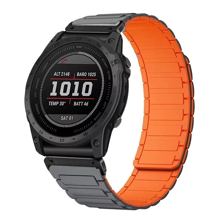Cinturino per orologio magnetico in silicone con tre perline, For Garmin 26mm, For Garmin 22mm